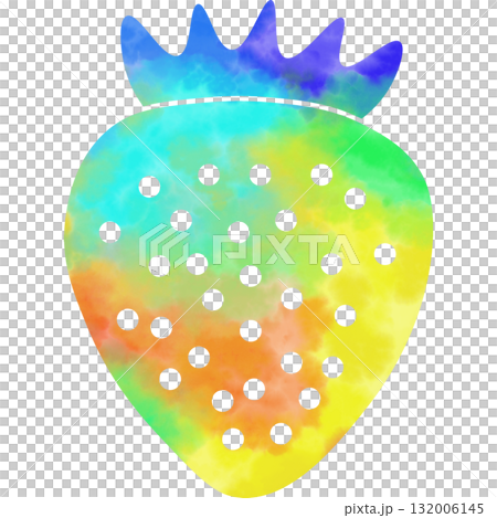 綺麗な水彩模様のいちごのアイコンのイメージのイラスト 132006145