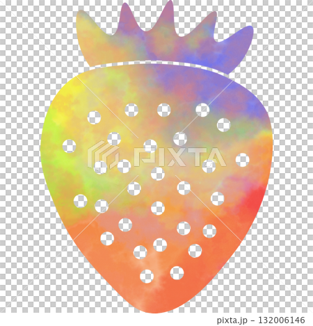 綺麗な水彩模様のいちごのアイコンのイメージのイラスト 132006146