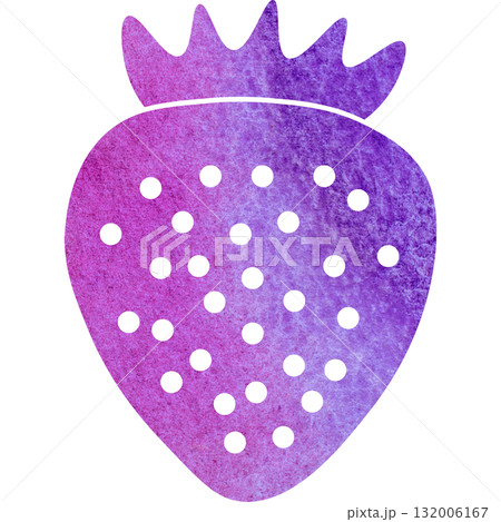 綺麗な水彩模様のいちごのアイコンのイメージのイラスト 132006167