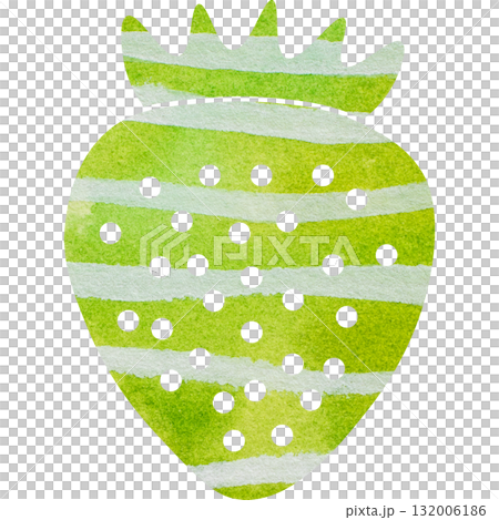 Beautiful watercolor strawberry icon image illustration 132006186