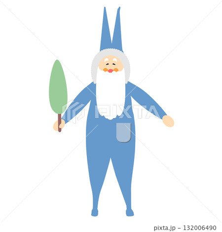 クリスマスのイラスト　かわいいサンタクロース　モールサンタ風　ベクター 132006490