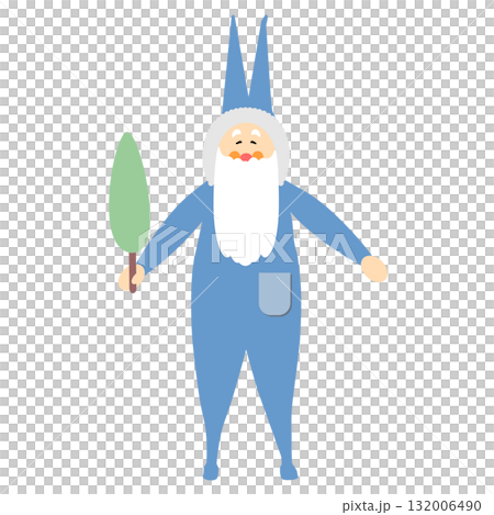 クリスマスのイラスト　かわいいサンタクロース　モールサンタ風　ベクター 132006490