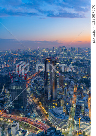 《東京都》SHIBUYA SKYから眺める東京都市風景・新宿方面 トワイライト 《東京都》SHIBUYA SKYから眺める東京都市風景・新宿方面 トワイライト 132007570