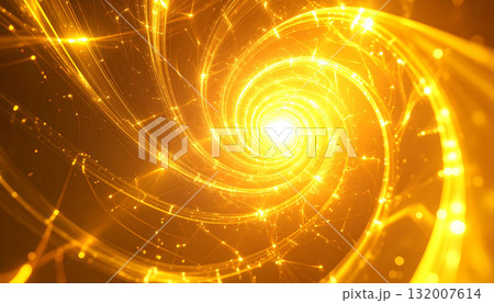 金色の粒子が舞う光のトンネル 132007614