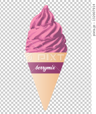 Illustration of berry flavored soft serve ice cream Illustration of berry flavored soft serve ice cream 132007914