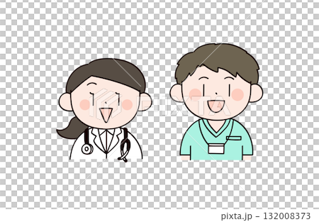 医者と看護師　男女2人のイラスト 132008373