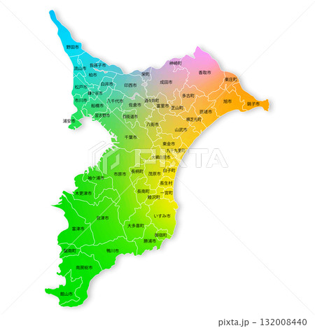 千葉県と市町村地図 132008440