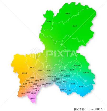 岐阜県と市町村地図 132008445