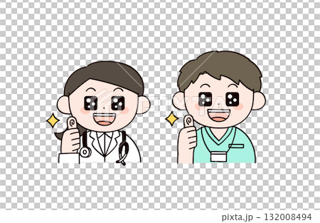 医者と看護師　男女2人のイラスト 132008494