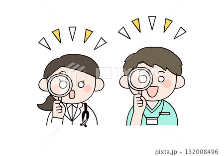 医者と看護師　男女2人のイラスト 132008496