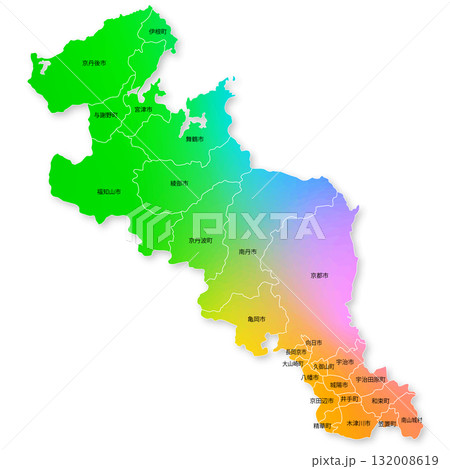 京都府と市町村地図 132008619