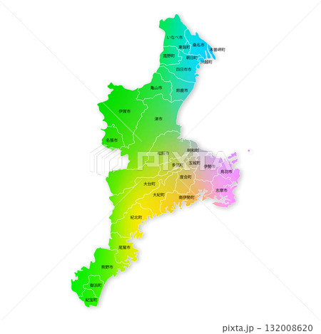 三重県と市町村地図 三重県と市町村地図 132008620
