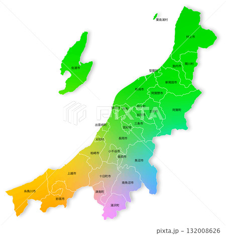 新潟県と市町村地図 132008626