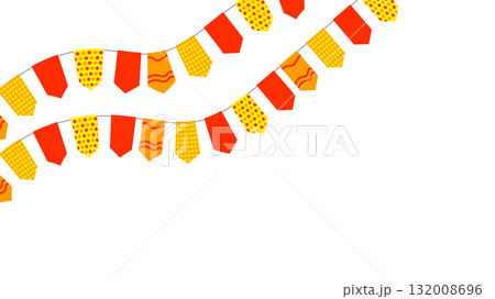 Bright colorful flag garland perfect for festive parties, celebrations, and advertising web design, event decor, and marketing campaigns to create joyful atmosphere. Vector illustration. Bright colorful flag garland perfect for festive parties, celebrations, and advertising web design, event decor, and marketing campaigns to create joyful atmosphere. Vector illustration. 132008696