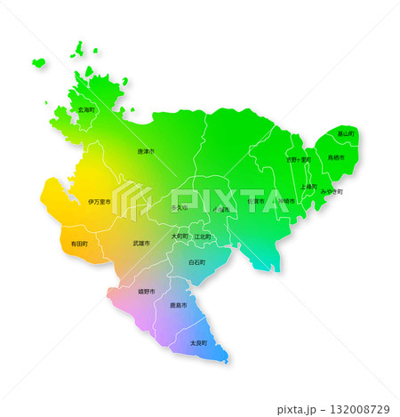 佐賀県と市町村地図 132008729