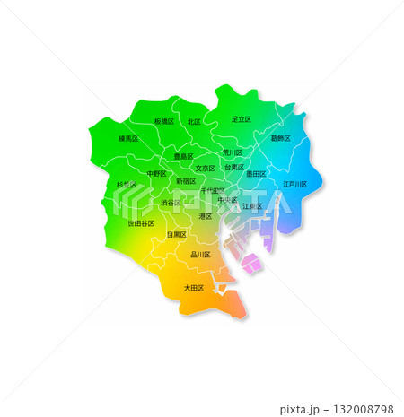東京23区の地図 132008798
