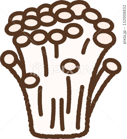 手書き風のアイコン　エノキダケ 132008832