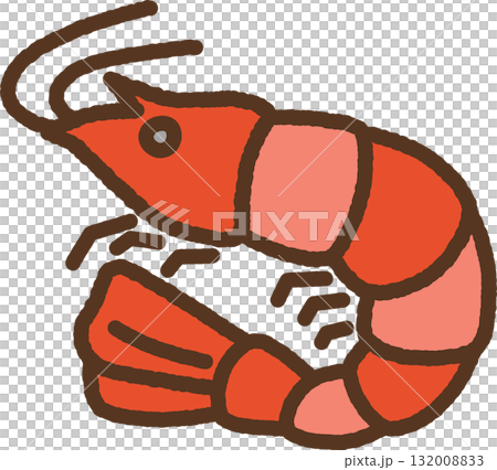 Hand-drawn icon shrimp Hand-drawn icon shrimp 132008833