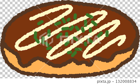 Hand-drawn style icon Okonomiyaki 132008834