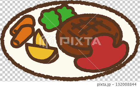 Hand-drawn icon hamburger Hand-drawn icon hamburger 132008844