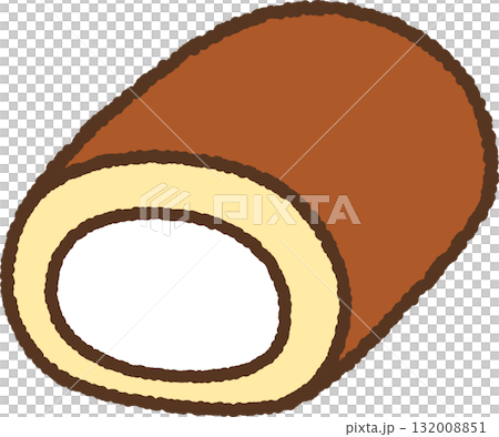 Hand-drawn icon: Roll cake Hand-drawn icon: Roll cake 132008851