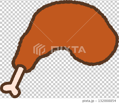 Hand-drawn icon: Chicken on the bone 132008854