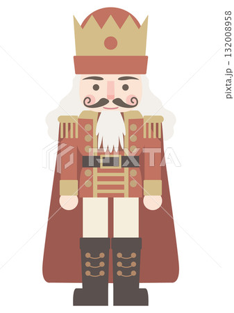 くすみカラーのくるみ割り人形　王様のベクターイラスト 132008958