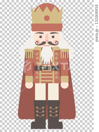 くすみカラーのくるみ割り人形　王様のベクターイラスト 132008958