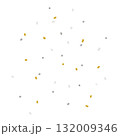 白背景に舞う金と銀、白の紙吹雪 132009346