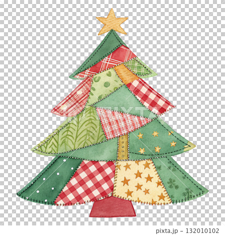 Patchwork Christmas Element Clipart White Background 132010102