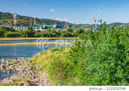 淀川風景　新名神高速道路工事　大阪府高槻市　枚方市 132010346