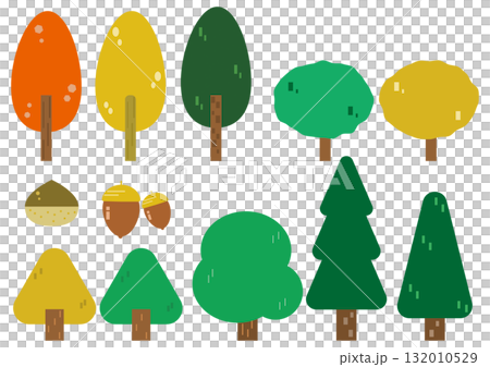 絵本風の木のイラスト 132010529