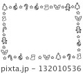 可愛い手描きのクリスマスフレーム 線画 132010536