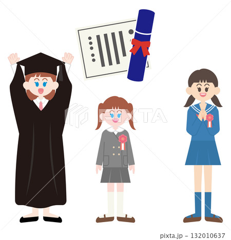 小中学校の卒業　女の子 132010637