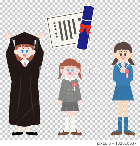 小中学校の卒業　女の子 132010637