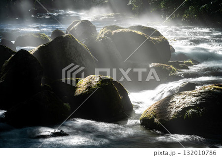 光さす菊池渓谷 熊本 光さす菊池渓谷 熊本 132010786