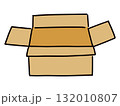 中身が入っていない開いた状態の段ボールの箱のイラスト 132010807