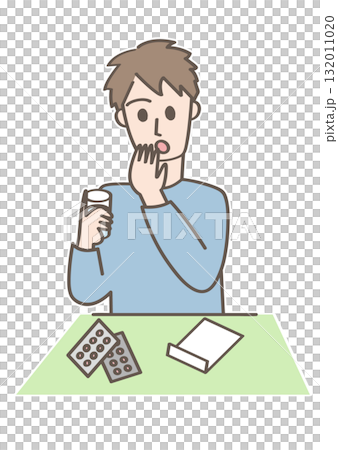 薬を飲む人 132011020