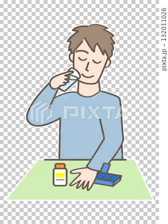 サプリメントを飲む人 132011026
