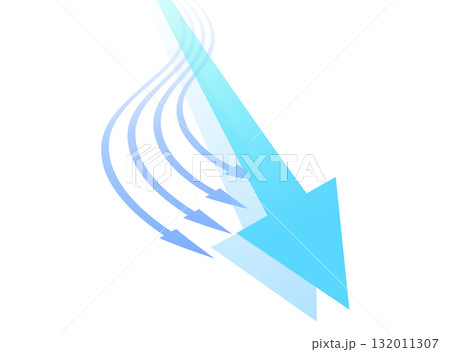 曲がる矢印と直進する矢印のイラスト 132011307