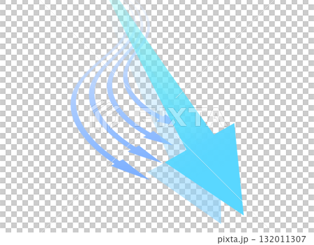 曲がる矢印と直進する矢印のイラスト 132011307