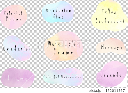 Watercolor frame and decorative material vector 132011367