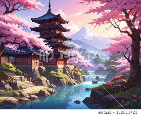 桜のある風景 132011423