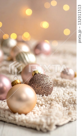 Metallic Baubles on Rug 132011513