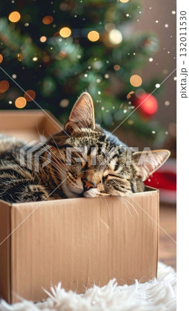 Sleeping Cat in Gift Box Sleeping Cat in Gift Box 132011530