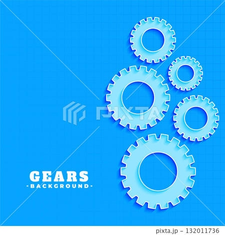 3d style teeth and tooth cogwheel blue background 132011736