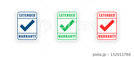 collection of extended warranty or guaranty offer label design 132011768