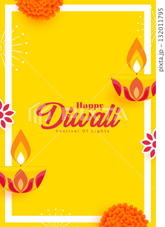 decorative happy diwali greeting yellow template decorative happy diwali greeting yellow template 132011795