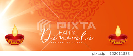 happy diwali festive rangoli wallpaper with diya 132011888