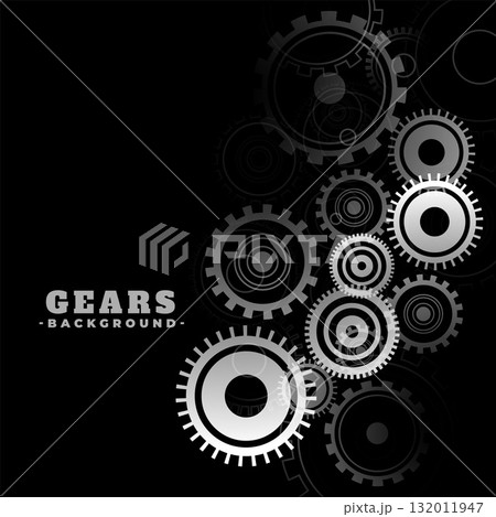 metallic cogwheel symbol on dark background a industry equipment 132011947